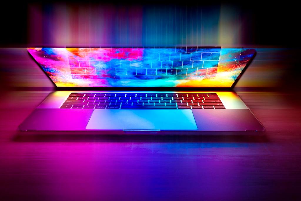 Futuristic digital devices on display