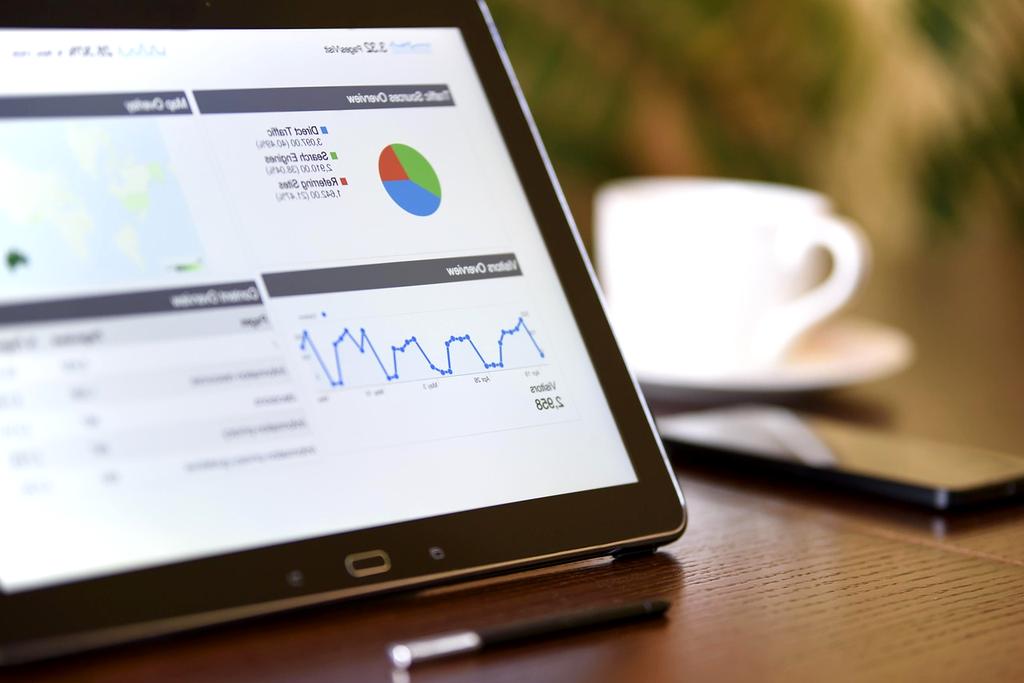 Tablet displaying futuristic user interface