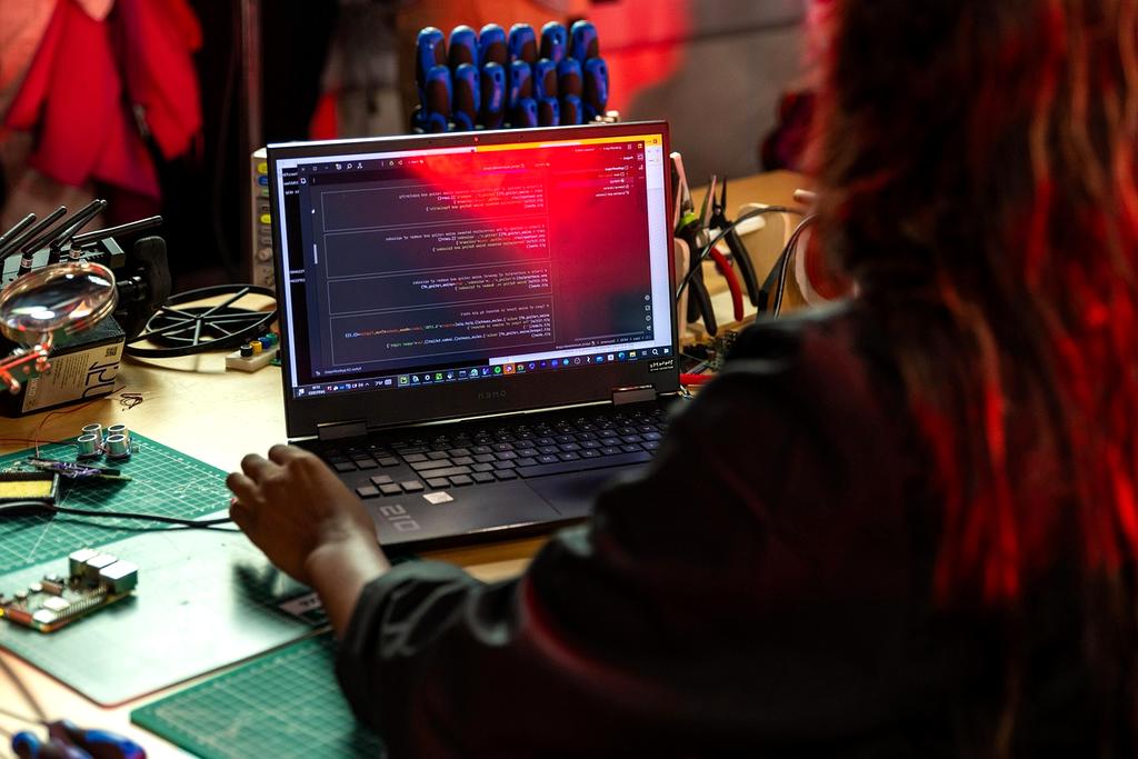 Modern technology workspace with devices